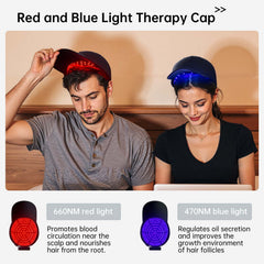 FREYARA 258-LED Wireless Red & Blue Light Hair Growth Cap