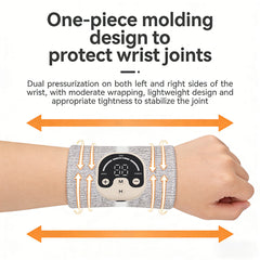 Silver Fiber EMS Micro Electric Wrist Support Home Physiotherapy Device,20% Silver Tech, 10 Massage Modes for Pain Relief & Recovery