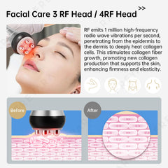 4in1 40K Radio-frequency Vacuum Ultrasonic Cavitation Machine (rose gold), Body Slimming Sculpting Device for Face, Arm, Waist, Belly, Leg