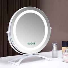 Round Vanity Mirror 50cm/20" Large for Dressing Table, 3 Light Mode, Adjustable Brightness, 360° Rotation, Plug in to use