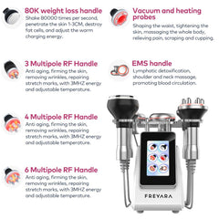 FREYARA 6-in-1 80K Cavitation, Multipolar RF, Vacuum & EMS System