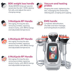 FREYARA 6-in-1 80K Cavitation, Multipolar RF, Vacuum & EMS System