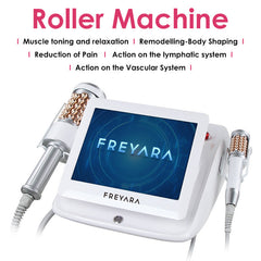 Inner Ball Roller Massage Machine 2 Handles, Compression Micro-Vibration Therapy with Red & Blue LED Light for Body Sculpting, Lymphatic Drainage, Cellulite Reduction, Muscle Relaxation & Skin Tightening