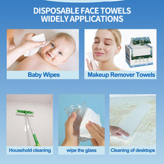 FREYARA Disposable Boxed Face Towel, Zero Addition, No Fluorescent Agent, Designed for Babies and Sensitive Skin (50pcs/box,25 X 30 cm)