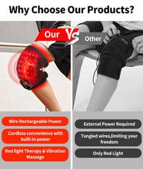 56LED Cordless Red Light Therapy Knee Wrap with 3000mAh Battery,Ease Arthritis and Sports Pain