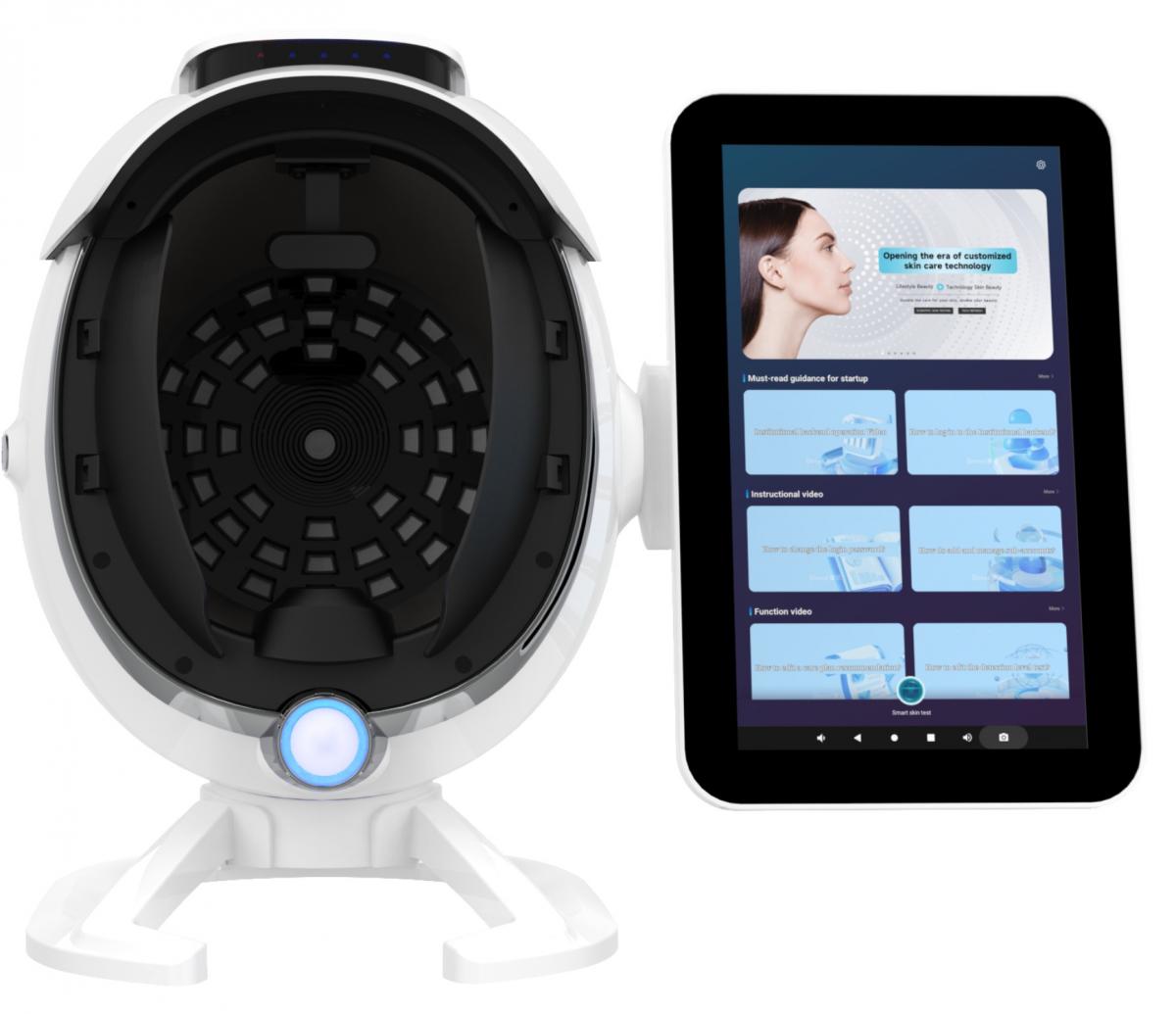 A6 AI Skin Tester – 8 Spectral Imaging Facial Skin Analyzer with 30+ Detection Dimensions, 24-in-1 Skin Care Device, Baumann Skin Type Classification, 15.6inch Screen